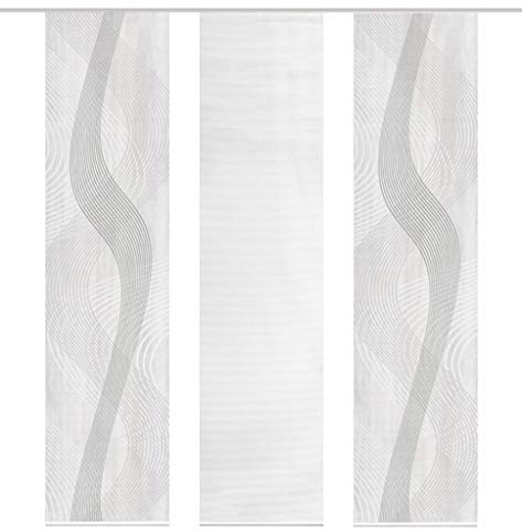 Vision S 3er-Set Flächenvorhänge VALESI, halbtransparent, Höhe 260 cm, grau