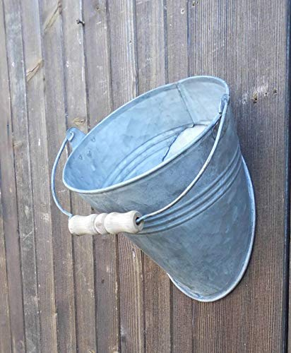 Deko-Impresion Eimer für Wand Pflanztopf Blumentopf Pflanzkübel Eisen verzinkt 17 cm