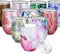 THILY Weinglas aus Edelstahl, isoliert, ohne Stiel, Weinglas mit Deckel und Strohhalm, spritzwassergeschützt, süßer Reisebecher für Kaffee, Cocktails, Geschenke für Frauen, sie, Ehefrau, Lotusblume