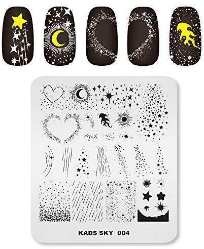 KADS Stern Nagelstempel Schablonen，Professonale Meteor Nagel Stamping Platte Für Kreative Maniküre Nagel Schblonen Platte Für DIY Nagel Kunst