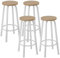 WOLTU 4X Barhocker Barstuhl Bistrohocker Tresenhocker runde Sitzfläche aus MDF Gestell aus Metall Natur Hell Eiche BH237hei-4
