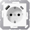 Jung A1520-15CAWW SCHUKO-Steckdose mit USB Typ AC (3A) mit erhöhtem Berührungsschutz (Thermoplast bruchsicher) Alpinweiß Serie A