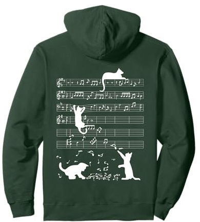 Niedliche Katze Kätzchen Musiknote Notenschlüssel Musiker Pullover Hoodie