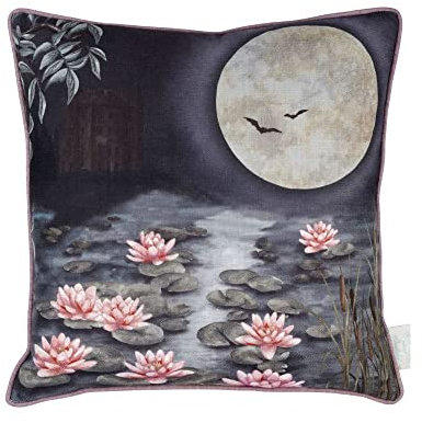 The Chateau by Angel Strawbridge Kissen mit Mondschein-Lilien-Motiv, 45 x 45 cm