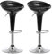 BAKAJI Lot de 2 tabourets de Bar de Cuisine, Design Moderne, Base en Acier chromé, Assise en ABS, Tabouret pivotant avec Hauteur réglable et Repose-Pieds (Noir)