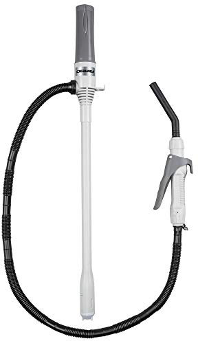 DEWAY Automatic Fuel Transfer Pump with Nozzle for Quick Flow Control & Stop, 3X More Powerful D Battery Powered, Extra Long Hose Fits All Size Cans, Portable Liquid Pump Transfers at 2.3 Gal/Minute