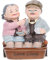 WINOMO Paar Kuchen Topper Oma Opa Figur Kuchen Topper Harz Braut Bräutigam Miniatur Figur für Jubiläum Hochzeitsfeier Gefälligkeiten 1