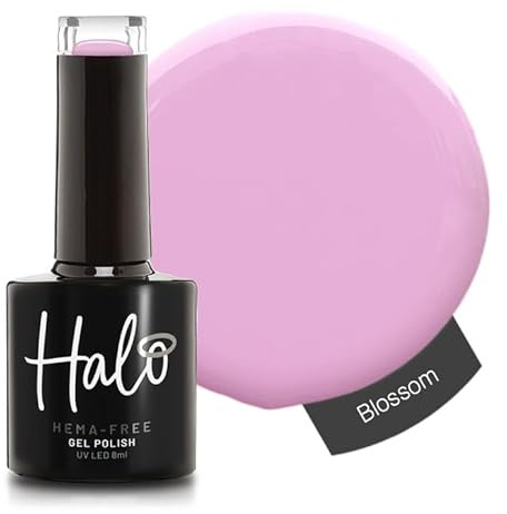 Halo Gel Polish 8ml - Blossom. UV/LED Gel Nail Polish, Long Lasting & Easy To Apply. Nail Art Colours For Manicure & Pedicure. Gel Polish For Professional & Home Use.