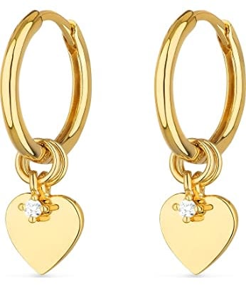 Guido Maria Kretschmer Damen-Creolen 925er Silber 2 Diamant, behandelt One Size, Gold 32017716