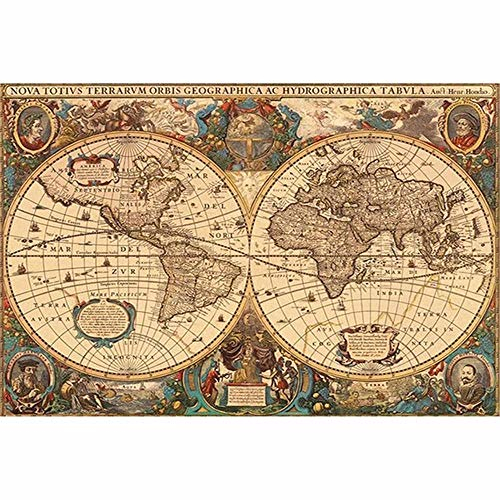 Yingxin34 Puzzle 3000 Teile Erwachsene Puzzle Holz Antike Weltkarte für Kinder-48.03x31.88 Zoll (122 x 81cm)
