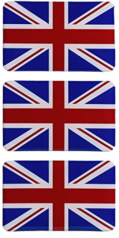 BIKE-label Union Jack 3D Aufkleber Flaggen 3 Stück je 62 x 40 mm Sticker Auto Kfz Motorrad X300503VA