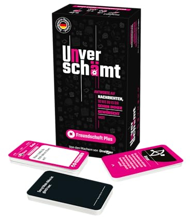 UNVERSCHÄMT Gesellschaftsspiele für Erwachsene - Freundschaft Plus - Designed in Deutschland - Kartenspiel mit 480 Karten - Partyspiele/Spiele für Erwachsene - Ideale Geschenkidee