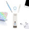 Upgrade Keyboard Cleaner, 7 in 1 Keyboard Cleaning Brush Kit, Multifunctional Airpod Cleaning Kit with KeyCaps Puller for Computer, Airpods Pro, Laptop, Bluetooth Earphones, Camera Lens (Blue)