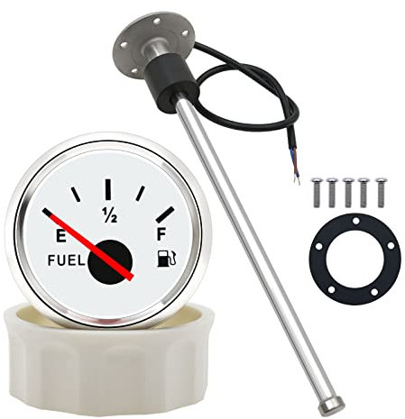 KAOLALI Sensor de Nivel de Combustible con Medidor de Combustible, Aforador para Tanque de Combustible, Sensores de Depósito con Marcador de Aceite, 350mm 0-190ohm para Caravanas Barcos Automóviles