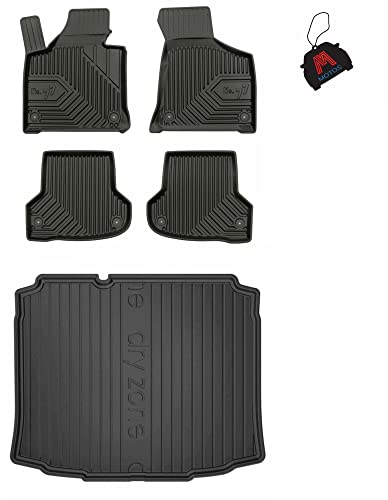 MOTOS Satz Gummifußmatten und Kofferraummatten passend für Audi A3 8P 2003-2013 Hatchback, 3-türig Verbessern Sie Ihren Reisekomfort mit Antirutschmatte Auto 3D- Allwetter fußmatten Auto, Schutz vor V