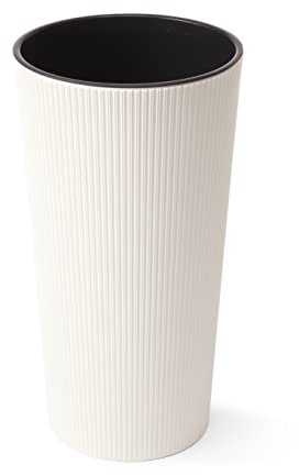 HappyFlower | Hoher Blumentopf | Streifen-Optik | Topf inkl. Einsatz |