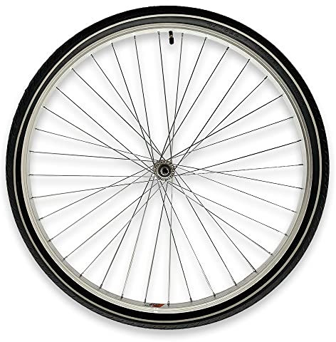 XB3 28 Zoll Vorderrad mit reflektierenden Reifen Laufrad Kastenfelge Reflexreifen- Alufelge Aluminium Vollachse - Silber