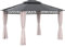 Outsunny Cenador para Jardín 3,6x3 m con Marco de Alumnio Pabellón para Exterior con Techo de Policarbonato Anti-UV Gazebo para Fiestas Eventos Caqui