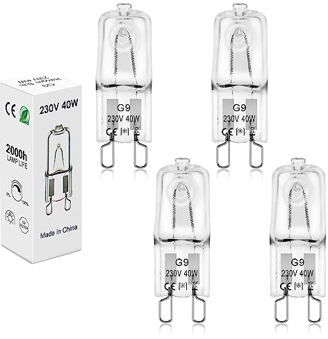 BROTOU G9 Halogen Bulbs, 230V 500LM 2800K Warm White Capsule Bulbs, Dimmable (40W-4 Pack)