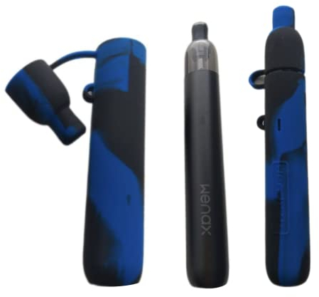 Sigaretta Elettronica Svapo Wenax M1 Cover Custodia in Silicone Anticaduta Antiurto Antigraffio Igienica Alta Qualita' design unico (blu e nera)