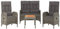 vidaXL Garten Essgruppe 4-TLG., Gartenmöbel Set mit Kissen, Sitzgruppe für Garten Terrasse, Gartengarnitur Gartenset, Grau Poly Rattan