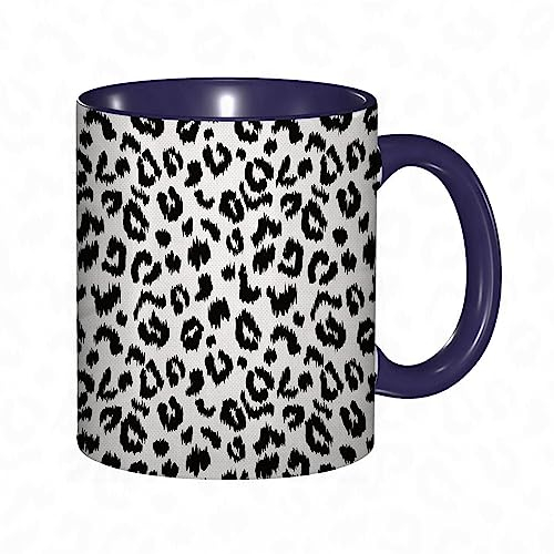 DHAEY Taza divertida de cerámica de 14 onzas, leopardo leopardo Imprimir,apta para lavavajillas, regalos de computadora,regalos geek para hombres, taza de ciencia