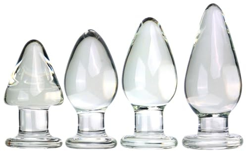 ATTAWA Durchmesser 5cm Analdildos Analplug Buttplug,Kristall Analkugeln Glasplug Butt Plug Glatt Glasdildo Penis Dildo G-Punkt Vaginal Anal Masturbation Sexspielzeug für Männer Frauen,Clear,A