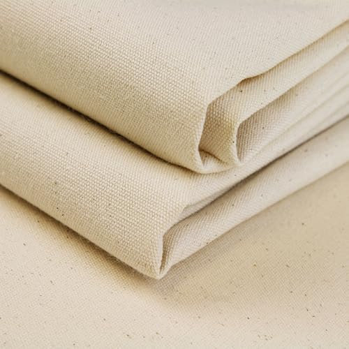 A-Express Calico Fabric by The Metre - Natural 100% Cotton Unbleached Craft Fabric - 150cm 60 Inch Wide - Medium Weight 155 GSM - Ideal for Sewing, Quilting, Canvas for Painting, Totes - Half Metre