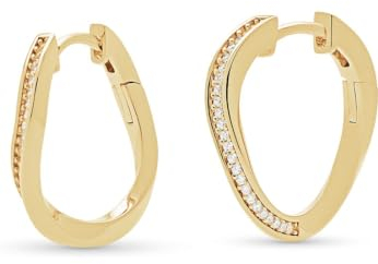 JETTE Damen-Creolen 925er Silber 48 Zirkonia One Size, Gelbgold 32025936