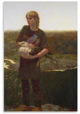 PURRCOCO Poster, Motiv: Porträt von Orca Bates, Jamie Wyeth, Maler, Poster, Wandkunst, Gemälde, Leinwanddrucke, Dekor-Poster, Kunstwerke, 30 x 45 cm
