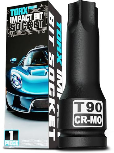 KIRXST Kraft Torx Bit Einsatz 1/2 Zoll Antriebs, T90 Torx Nuss Bit Set Steckschlüsse, für Schraubarbeiten an Autos, Motorrädern und Fahrrädern