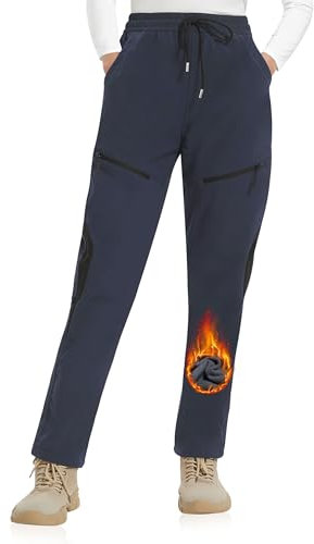 ATLASLAVA Skihose Damen Fleece Gefüttert Wasserdicht Softshellhose Wanderhose Winterhose Outdoor Hosen Winter