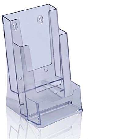 Porta biglietti da visita Porta biglietti da visita in acrilico trasparente a 3 griglie Brochure Scrivania Banca Carte da ufficio Opuscolo Espositore Porta carte di credito Trasparente Titolari di big