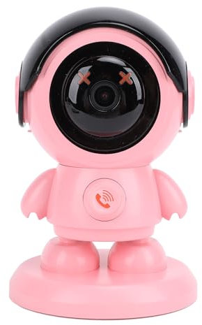 Yctze Home Security Camera 1080P HD Two Way Talk Motion Detection Robot Shape Smart Security Camera with AP Hotspot for Indoor Pet Baby Monitoring (Pink)
