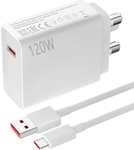 120W Fast Charger with 6A Turbo Charging Type C Cable 1M for Xiaomi 14 13 12 13T 12T 12s Pro Lite Hypercharge Turbo Fast Wall Charger,Redmi Note K70 K60 K50 12 11 Pro Plus Black Shark 4 5 Poco X5 F4 X