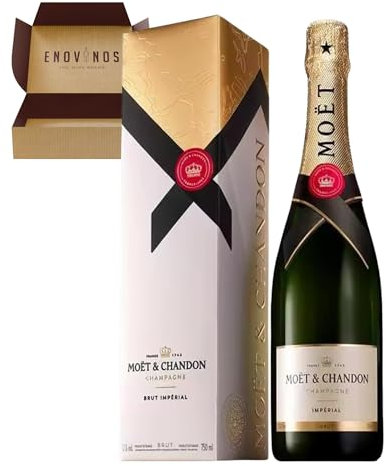 Moët & Chandon Champagne Imperial Brut 12% Con Estuche - Botella de Champan Moet Chandon x 75 cl Con Estuche Especial - ENVIO 24 H - Caja Reforzada - Mejor Selección ENOVINOS THE WINE BRAND