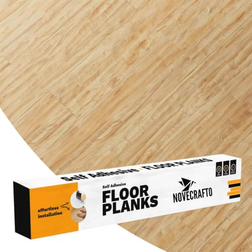 Self Adhesive Floor Planks - 20 Pack Cover 29.92 sq ft / 2.78 sqm- Vinyl Flooring Set - Beige Peel and Stick Tiles - 36x5.98 in (91.4x15.2cm) - Stick On Floor Tiles - Honey Timber Wood Effect