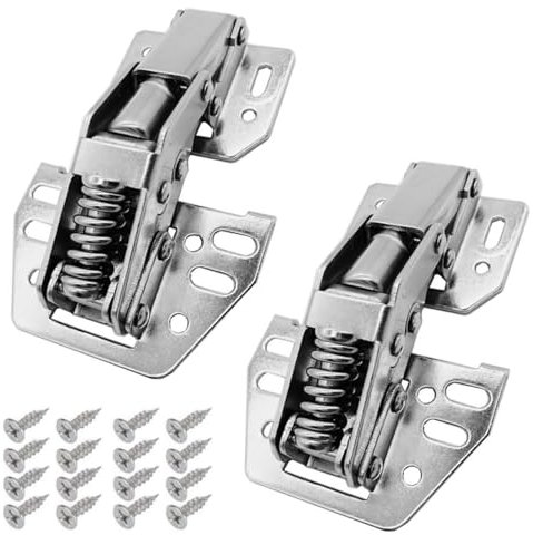 Raheem 2 PCS Cabinet Lid Support Hinges for Cupboard Doors, Loft Hatch, Bookcases, Wine Cabinets, Modern Style, Steel Material, Black, White Color, Surface Mount, Up to 25KG Weight Capacity