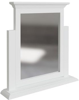 Home Source Bedroom Vanity Table Freestanding Adjustable Dressing Mirror, White, 50cm