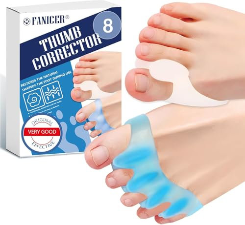 4 paires Séparateurs d'Orteils, Ecarteur Orteil Hallux Valgus, Ecarteur Orteil et Redonner Aux Orteils Leur Forme, Souple Correcteur d'Orteils Pour Homme et Femme