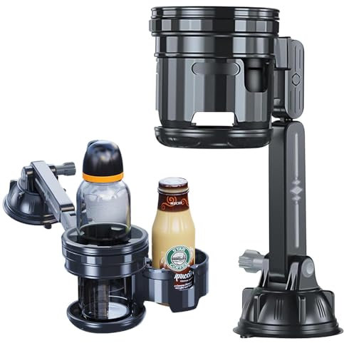 BIZOI Car Cup Holder, Vehicle Drink Cup Stand, Window Mount Cup Holder, Adjustable Car Drink Bottle Holder, for Family, Road Trips, Mugs, Cups, Cars, Trucks, Boats, Vans, Vehicles(Gray)