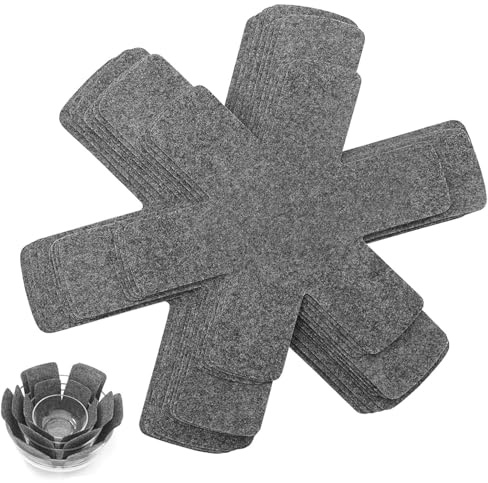 Pfannenschoner, 18 Stück Pfannenschutz Stapelschutz, Graue Filzmatten In 3 Größen, 28CM/24CM /17CM, Topfschoner Für Küchenutensilien, Pfannenschutz Filz, Ideal Für Camping Und Haushalt
