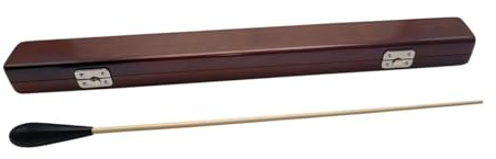Fenteer Baton de Musique Bâton de Direction Orchestral Manche Érable Léger Coffret Portable Rangement Sécurisé Idéal pour Chef D'Orchestre Professeur Salles D, Manche Noir