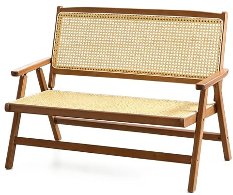 LIKANGLONGJU Gartenbank Wetterfest Klappbar Holz Sitzbank Outdoor Ohne Montage Gartenmöbel Bank Outdoor Parkbank Wetterfest für Balkon Braun(91x47x65cm/35x18x26in)