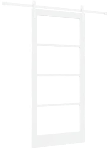 Puerta corredera con cristal 93 x 202 cm madera maciza de pino | Para salón, dormitorio, cocina, interior, mecanismo deslizante, montaje con destornillador