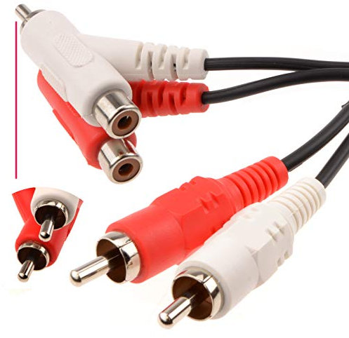 kenable Stackable 2 x RCA Phonos to Phonos Audio Cable 1m [1 metres]