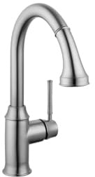 HG Talis C Higharc Küchenarmatur mit herausziehbarem 2-Strahlregler, Steel Optik, 375