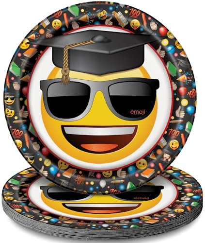 23 cm Emoji-Graduation Party Teller, 8 Stück