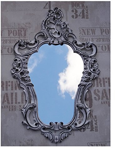 Lnxp Wandspiegel Spiegel Shabby Chic Weiß Schwarz Dulacolor Barock Antik 50X76 Wanddeko Art Nouveau 118SP