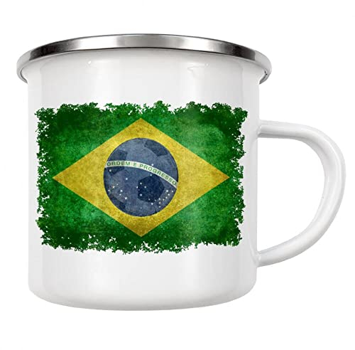 artboxONE Emaille Tasse Flag of Brazil von Bruce Stanfield - Emaille Becher Reise